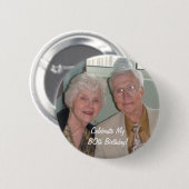 Badge Rond 5 Cm Célébrez l'anniversaire de My80th ! (Devant & derrière)
