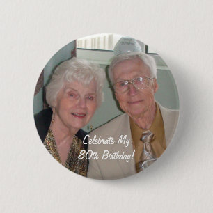 Badge Rond 5 Cm Célébrez l'anniversaire de My80th !