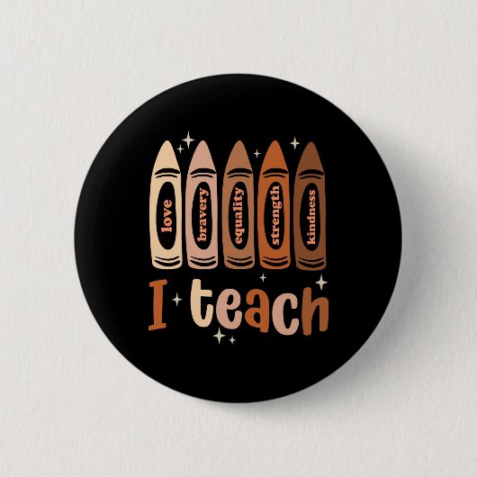 Badge Rond 5 Cm Célébrez le Mois de l'histoire des Noirs Je enseig (Devant)