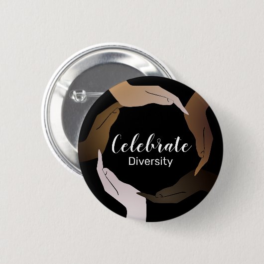 Badge Rond 5 Cm Célébrons la diversité (Devant & derrière)