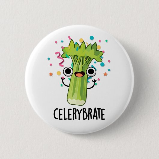 Badge Rond 5 Cm Célérat Funny Veggie Celery Pun (Devant)