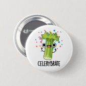 Badge Rond 5 Cm Célérat Funny Veggie Celery Pun (Devant & derrière)
