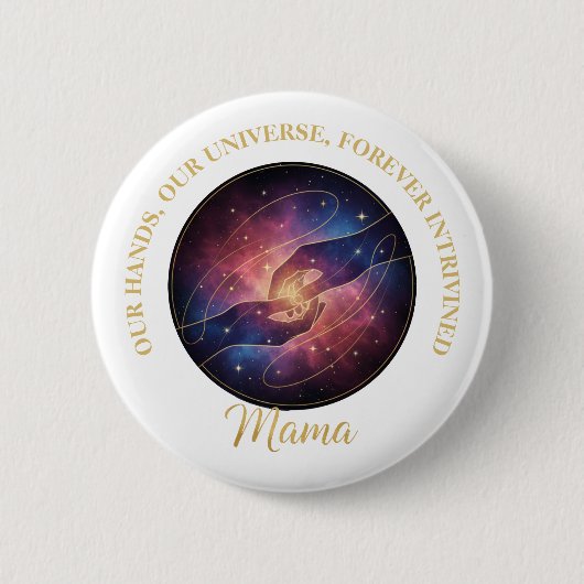 Badge Rond 5 Cm Celestial Mama Hands Galaxy Universe (Devant)