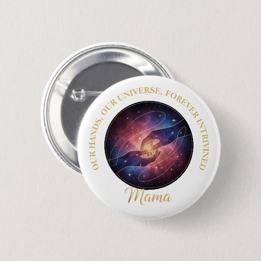 Badge Rond 5 Cm Celestial Mama Hands Galaxy Universe (Devant & derrière)