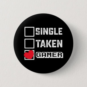 Badge Rond 5 Cm Célibataire Gamer de jeux vidéo pris à la Saint-Va