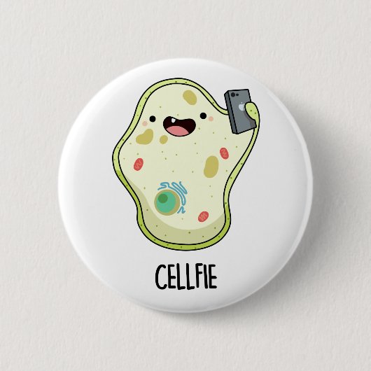 Badge Rond 5 Cm Cellfie Funny Biologie Selfie Pun (Devant)
