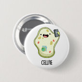 Badge Rond 5 Cm Cellfie Funny Biologie Selfie Pun (Devant & derrière)