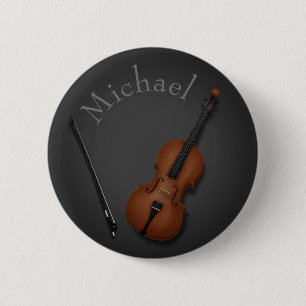 Badge Rond 5 Cm Cello et bow Whimsical Custom Classical Musician's