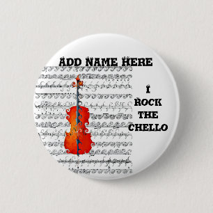 Badge Rond 5 Cm Cello & I Rock !_