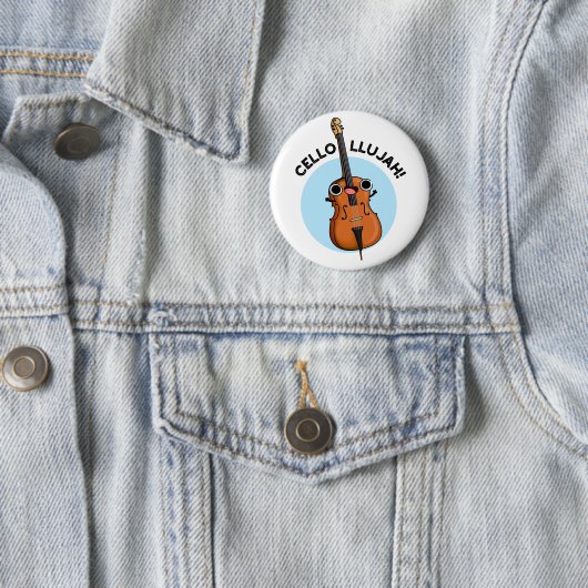 Badge Rond 5 Cm Cello-llujah Funny Cello Pun (En situation)