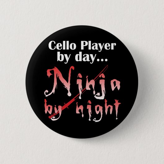Badge Rond 5 Cm Cello Ninja (Devant)