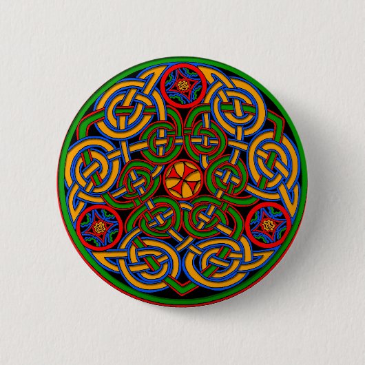 Badge Rond 5 Cm Celtic IIlumination - cercle de trinité (Devant)