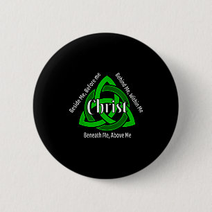 Badge Rond 5 Cm Celtic Trinity Kno Prière de Saint-Patrick Chrétie