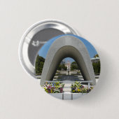 Badge Rond 5 Cm Cénotaphe commémoratif d'Hiroshima (Devant & derrière)