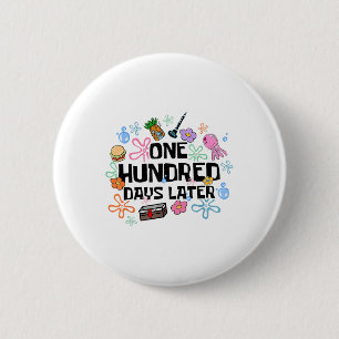 Badge Rond 5 Cm Cent Jours Plus Tard 100E Jour D'École