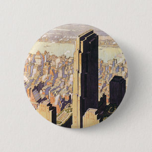 Badge Rond 5 Cm Centre Rockefeller New York