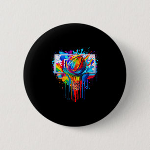 Badge Rond 5 Cm Cerceau de dunk splash tie dye tache coloré Sketll
