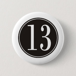 Badge Rond 5 Cm Cercle #13 noir (avant)