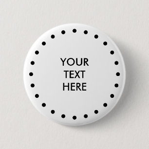 Badge Rond 5 Cm Cercle / Anneaux - Points noirs + votre dos. & idé