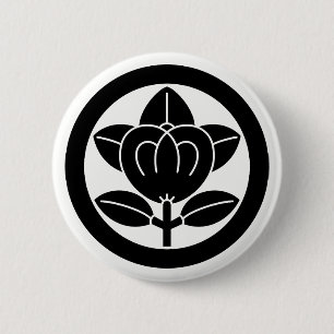 Badge Rond 5 Cm Cercle avec mandarine (dessin en six parties)