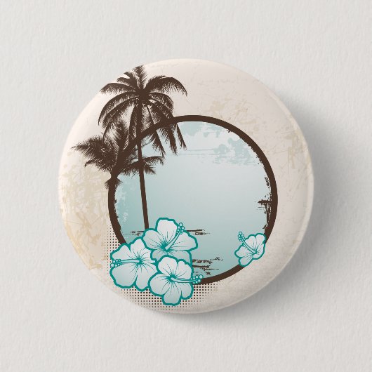 Badge Rond 5 Cm Cercle bleu tropical (Devant)