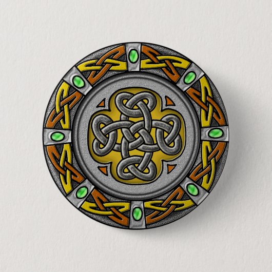 Badge Rond 5 Cm Cercle celtique - acier et cuir (Devant)