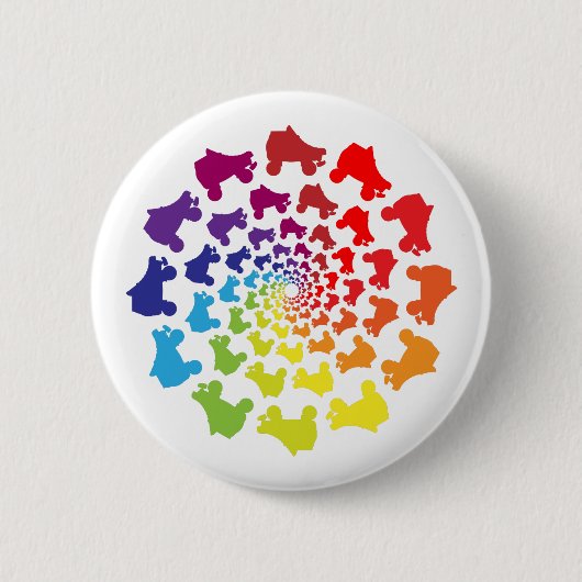 Badge Rond 5 Cm cercle d'arc-en-ciel de rollerskate (Devant)