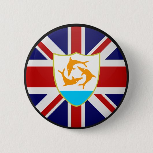 Badge Rond 5 Cm Cercle de drapeau de qualité d'Anguilla (Devant)