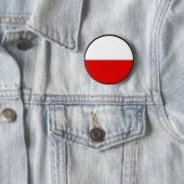 Badge Rond 5 Cm Cercle de drapeau de qualité de la Pologne (En situation)