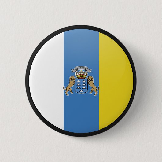 Badge Rond 5 Cm Cercle de drapeau de qualité des Îles Canaries (Devant)