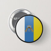 Badge Rond 5 Cm Cercle de drapeau de qualité des Îles Canaries (Devant & derrière)