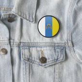 Badge Rond 5 Cm Cercle de drapeau de qualité des Îles Canaries (En situation)