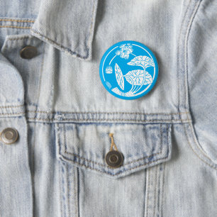 Badge Rond 5 Cm Cercle de fleurs de Lotus
