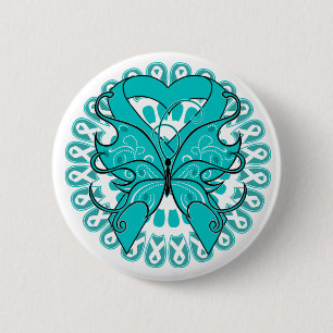 Badge Rond 5 Cm Cercle de papillon de Cancer ovarien des rubans