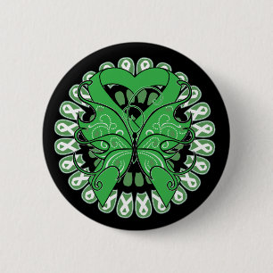 Badge Rond 5 Cm Cercle de papillon de santé mentale des rubans