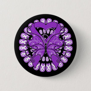Badge Rond 5 Cm Cercle de rubans à papillon de Sarcoïdose