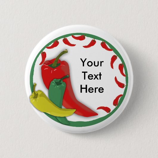 Badge Rond 5 Cm Cercle Frame3 de groupe de poivre de piment (Devant)