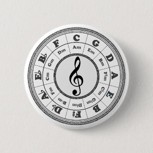 Badge Rond 5 Cm Cercle musical des cinquièmes