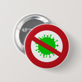 Badge Rond 5 Cm Cercle rouge Aucun virus Germes (Devant & derrière)
