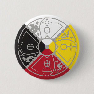 Badge Rond 5 Cm cercle sacré de roue de médecine