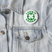 Badge Rond 5 Cm Cercle vert/blanc de charme chanceux (En situation)