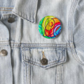 Badge Rond 5 Cm Cercles abstraits (En situation)