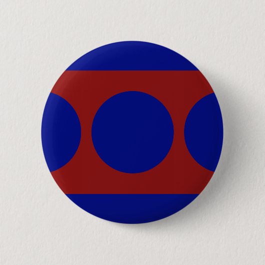 Badge Rond 5 Cm Cercles bleus en rouge (Devant)