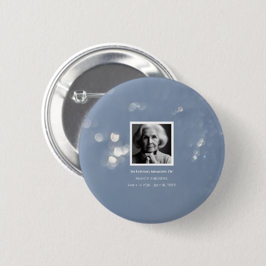 Badge Rond 5 Cm Cérémonie funéraire de Grey Shimmer (Devant & derrière)