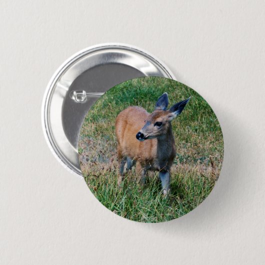 Badge Rond 5 Cm Cerf - (Devant & derrière)