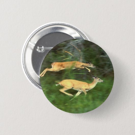 Badge Rond 5 Cm cerf à queue blanche (Devant & derrière)