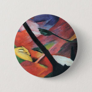 Badge Rond 5 Cm Cerf dans la forêt II par Franz Marc; Reh im Walde