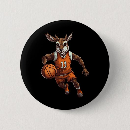 Badge Rond 5 Cm Cerf de basket (Devant)
