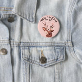 Badge Rond 5 Cm Cerf de bébé en fleurs | Grand Baby shower grand-m (En situation)