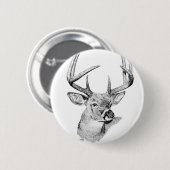 Badge Rond 5 Cm Cerf de Virginie (Devant & derrière)